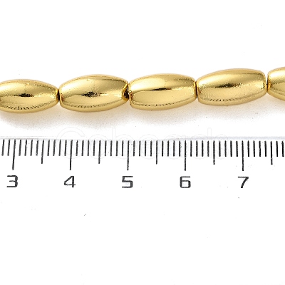 Electroplated Synthetic Magnetic Hematite Beads Strands G-Q1009-E02-6x12mm-1