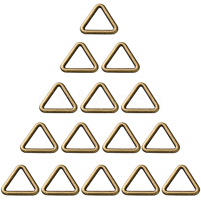 20Pcs Triangle Alloy Linking Rings FIND-CY0001-17AB-1