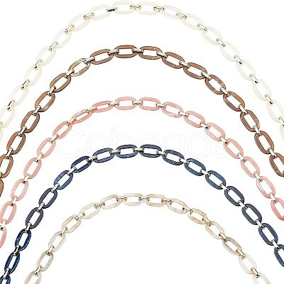 5 Strands 5 Colors Handmade Acrylic Cable Chains AJEW-PH0002-84-1