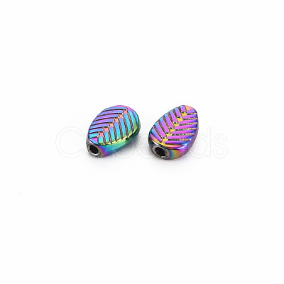 Rack Plating Rainbow Color Alloy Beads PALLOY-S180-371-1