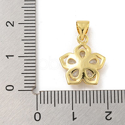 Rack Plating Brass Micro Pave Cubic Zirconia Pendants KK-G513-17G-1