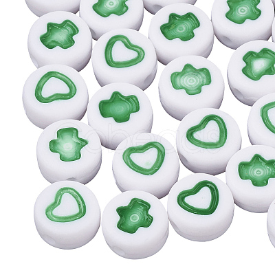 White Craft Acrylic Beads MACR-SZ0001-38-1