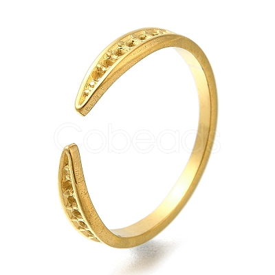 Ion Plating(IP) 304 Stainless Steel Open Cuff Ring Components RJEW-U017-32G-1