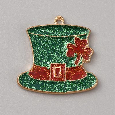 Saint Patrick's Day Alloy Enamel Pendants ENAM-WH0004-03KCG-08-1