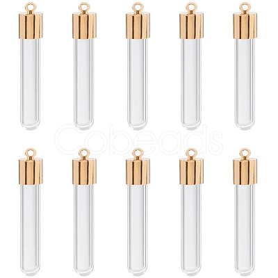 Glass Bottle Pendants GLAA-PH0007-48G-1