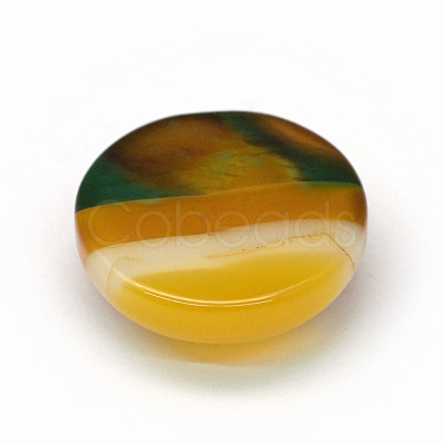 Dyed Natural Striped Agate/Banded Agate Cabochons G-R348-20mm-04-1