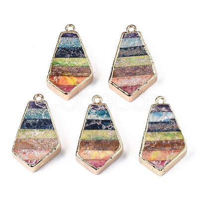 Rainbow Color Natural Imperial Jasper Pendants G-S359-329-1
