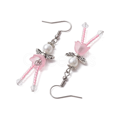 304 Stainless Steel Fairy Dangle Earrings EJEW-MZ00129-02-1