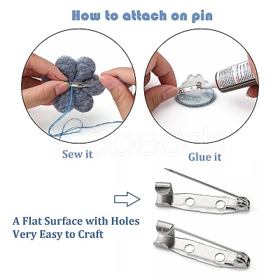 Iron Brooch Findings E035Y-B-1