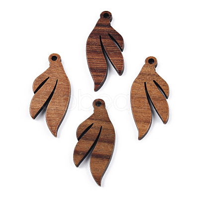 Natural Walnut Wood Pendants WOOD-T023-19-1