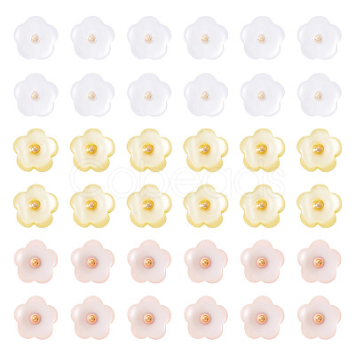 60Pcs 3 Colors 1-Hole Resin Buttons RESI-TA0004-42-1