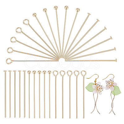 210Pcs 3 Styles Brass Head Pins KK-DR0001-28A-1