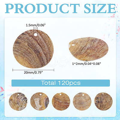 120Pcs Natural Akoya Shell Pendants SHEL-ME0001-01-1