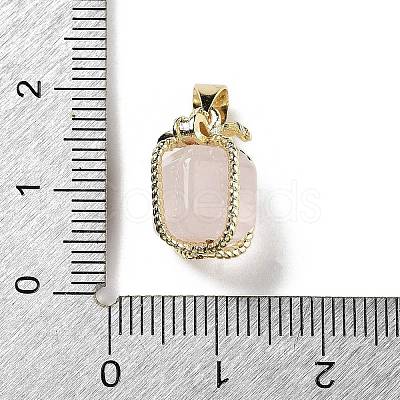 Natural Rose Quartz Gift Box Charms G-P523-01G-01-1