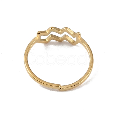 Real 18K Gold Plated 304 Stainless Steel Adjustable Finger Ring RJEW-L115-01G-02-1