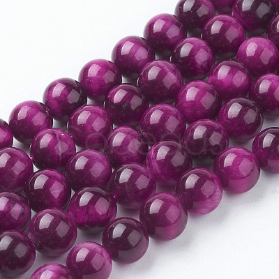 Natural Rose Tiger Eye Beads Strands G-G099-8mm-12-1