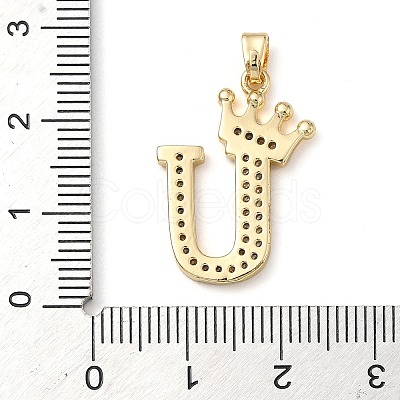 Rack Plating Brass Micro Pave Cubic Zirconia Pendants KK-D535-01U-RS-1