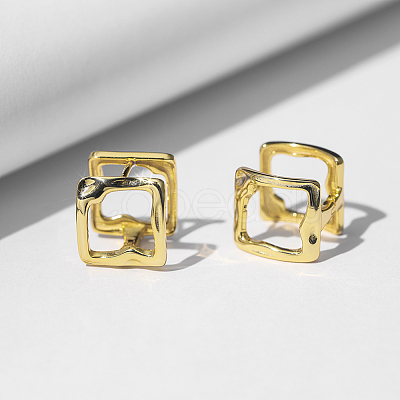 925 Sterling Silver Square Stud Earrings EJEW-H167-04G-1