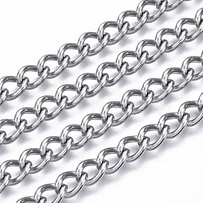 Tarnish Resistant 304 Stainless Steel Curb Chains CHS-N001-07P-1