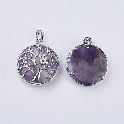 Natural Amethyst Pendants G-K234-E14-1