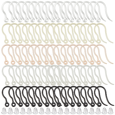 200Pcs 5 Colors Plastic Earring Hooks FIND-SP0005-40-1