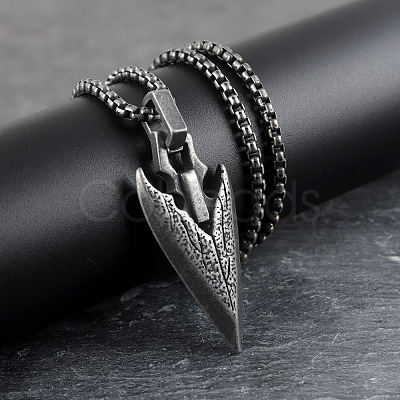 Vintage Alloy Viking Arrow Pendant Necklaces for Men WG8815F-01-1