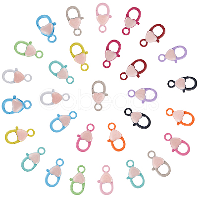 36Pcs Spray Painted Alloy Lobster Claw Clasps FIND-SC0013-23-1