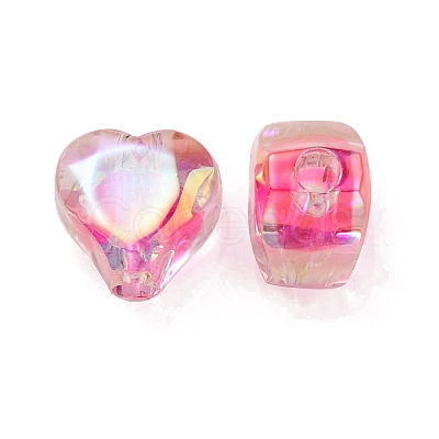 UV Plating Rainbow Iridescent Acrylic Beads LS-OACR-F004-05D-1