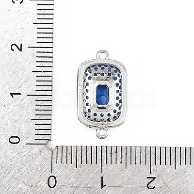 Brass Micro Pave Cubic Zirconia Connector Charms CU-CBAAB9C-01P-1