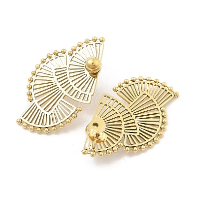 PVD Vacuum Plating 304 Stainless Steel Stud Earrings for Women EJEW-C120-03G-1