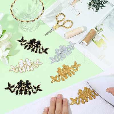 16Pcs 4 Colors Flower Polyester Iron on/Sew on Patches DIY-GF0011-68-1