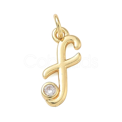 Brass Micro Pave Clear Cubic Zirconia Charms KK-D289-66G-F-1
