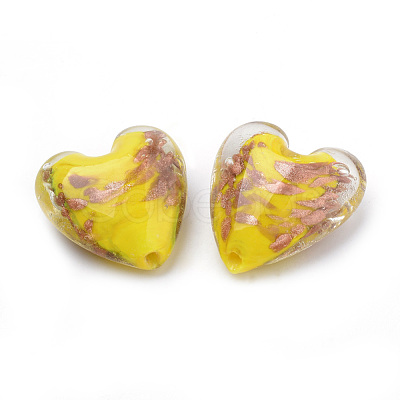 Handmade Gold Sand Lampwork Beads X-LAMP-R138-03-1