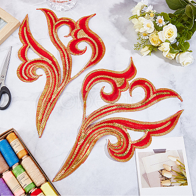 2Pcs Cloud Clothing Computerized Embroidery Cloth Iron on/Sew on Patches DIY-GF0012-97B-1