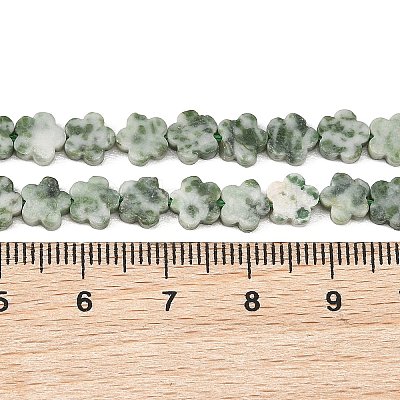 Natural Green Spot Jasper Beads Strands G-B138-C24-01-1