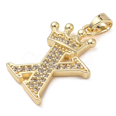 Rack Plating Brass Micro Pave Cubic Zirconia Pendants KK-D535-01X-RS-1