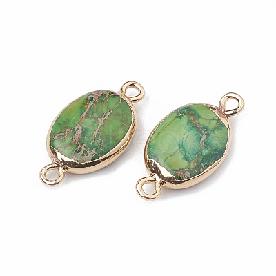 Electroplate Natural Regalite/Imperial Jasper/Sea Sediment Jasper Links connectors X-G-S329-017B-1