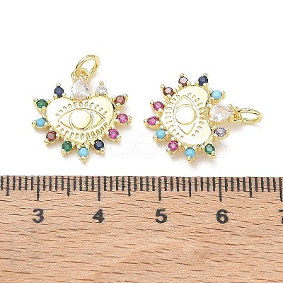 Brass Micro Pave Colorful Cubic Zirconia Pendants KK-K428-07G-1
