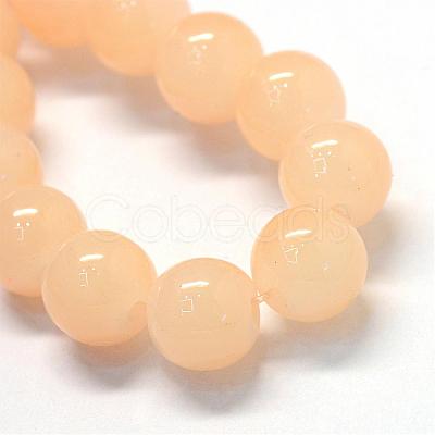 Baking Paint Imitation Jade Glass Round Bead Strands DGLA-Q021-10mm-42-1