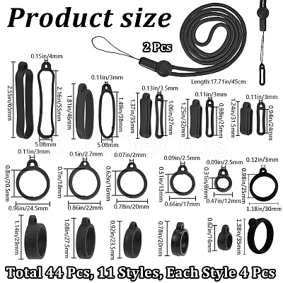 DIY Electronic Stylus & Lighter Silicone Holder Neck Lanyard Making Kit FIND-CP0002-43-1