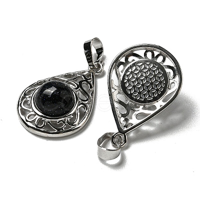 Synthetic Blue Goldstone Pendants G-Q158-05P-20-1