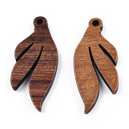 Natural Walnut Wood Pendants X-WOOD-T023-19-1