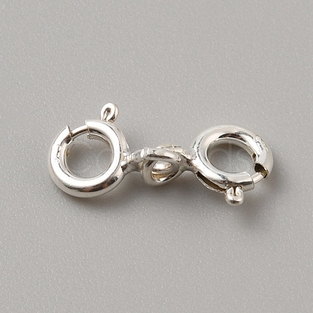 925 Sterling Silver Double Spring Ring Clasps LS-STER-WH0008-34-1