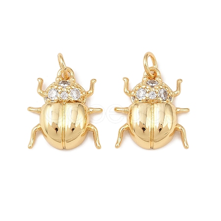 Brass Micro Pave Cubic Zirconia Pendants KK-G544-09G-02-1