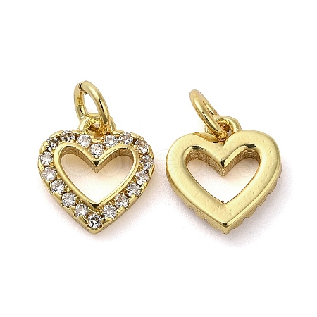 Brass Micro Pave Cubic Zirconia Pendants KK-E048-11G-1
