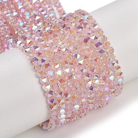 Electroplate Glass Beads Strands GLAA-Q105-02C-1
