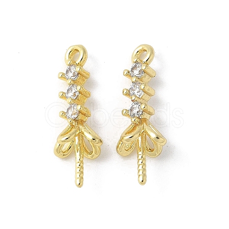 Brass Micro Pave Cubic Zirconia Peg Bails Charms KK-D324-25G-1