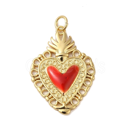 Rack Plating Brass Enamel Pendants KK-S372-01G-02-1
