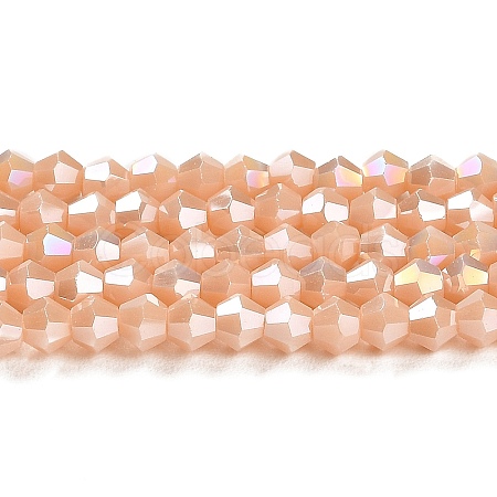 Opaque Solid Color Electroplate Glass Beads Strands X1-GLAA-F029-P4mm-A06-1
