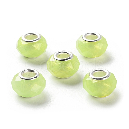 Pearlized Resin European Beads RESI-M001-01F-1
